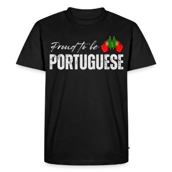 Portugais fier, j’adore le Portugal - T-shirt Premium bio Homme - noir - Devant - Nico (187cm)
