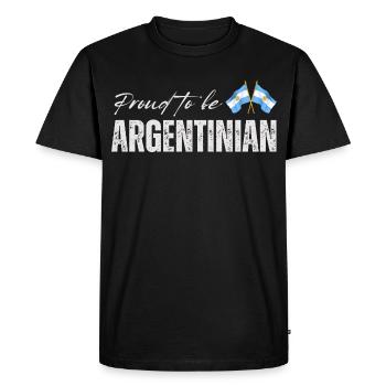 Fière Argentine, j’adore l’Argentine - T-shirt Premium bio Homme - noir - Devant - Nico (187cm)