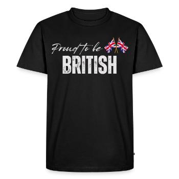 Fier Britannique, j’adore le Royaume-Uni - T-shirt Premium bio Homme - noir - Devant - Nico (187cm)