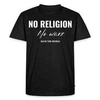 No religions, no wars - Men's Premium Organic T-Shirt - black - Front - Nico (187cm)
