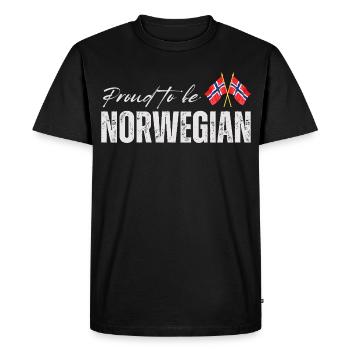 Norvégien fier, j’adore la Norvège - T-shirt Premium bio Homme - noir - Devant - Nico (187cm)