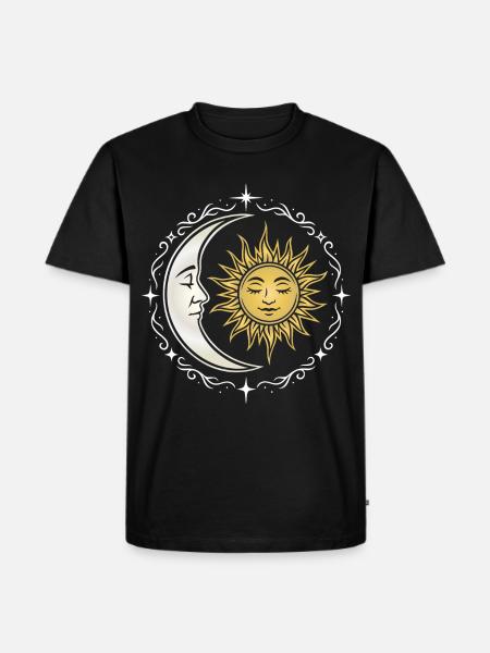 Sun and Moon - Spiritual Symbol - Men's Premium Organic T-Shirt - black