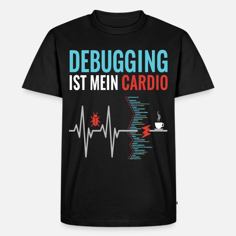 Debugging ist mein Cardio - Programmierer Nerd - Männer Premium Bio T-Shirt - Schwarz