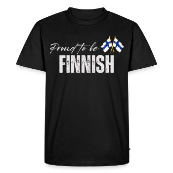 Fier Finlandais, j’adore la Finlande - T-shirt Premium bio Homme - noir - Devant - Nico (187cm)