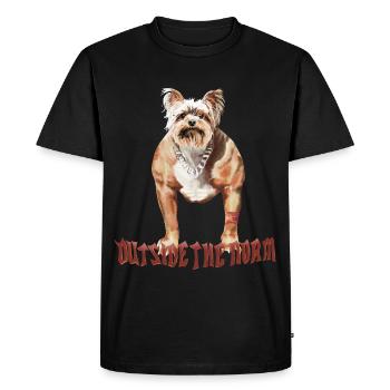 Hors norme - Drôle de chien - T-shirt Premium bio Homme - noir - Devant - Nico (187cm)