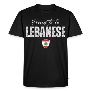 Lebanese proud, I love Lebanon - Men's Premium Organic T-Shirt - black - Front - Nico (187cm)