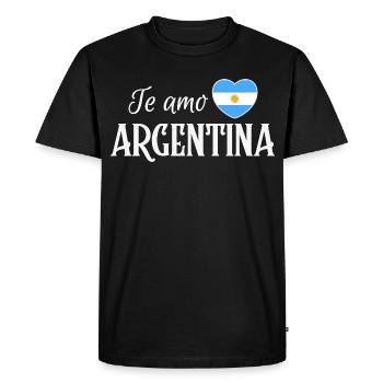 I love Argentina, Argentine pride - Men's Premium Organic T-Shirt - black - Front - Nico (187cm)