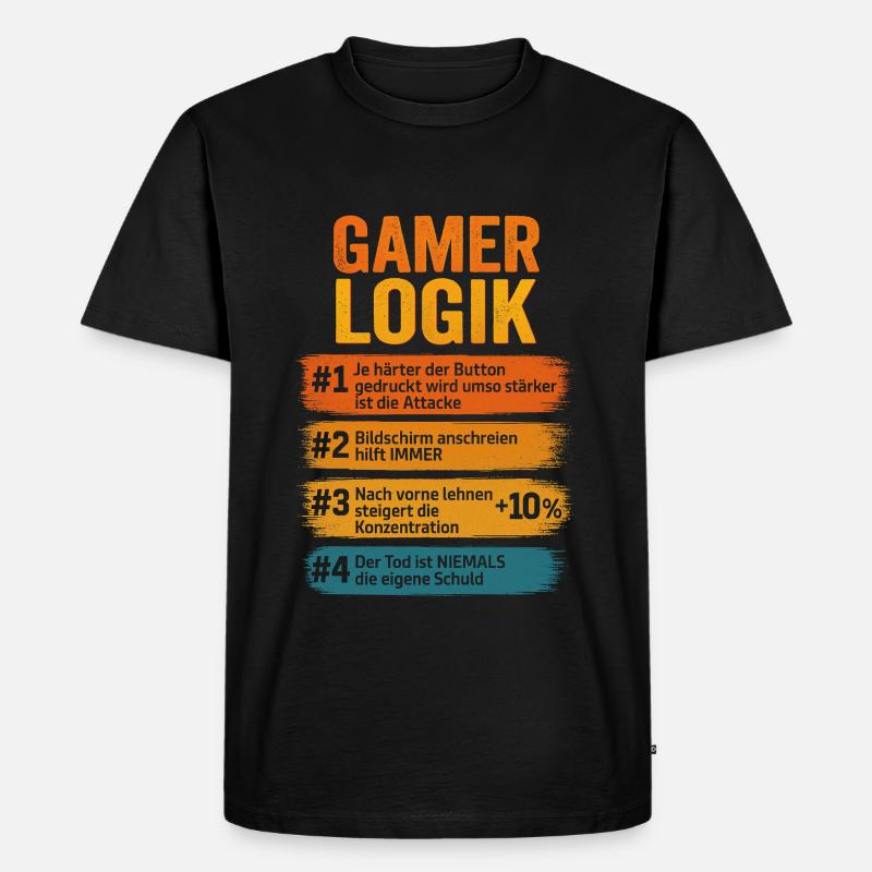 Gamer Logik Computer PC Controller Zocker - Männer Premium Bio T-Shirt - Schwarz