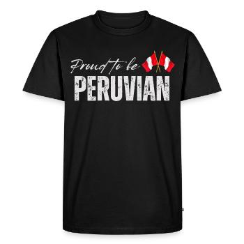 Fier péruvien, fabriqué au Pérou - T-shirt Premium bio Homme - noir - Devant - Nico (187cm)