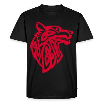 Viking Red Wolf - Men's Premium Organic T-Shirt - black - Front - Nico (187cm)