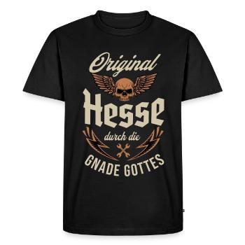 Original Hesse durch die Gnade Gottes - Männer Premium Bio T-Shirt - Schwarz - Vorne - Nico (187cm)