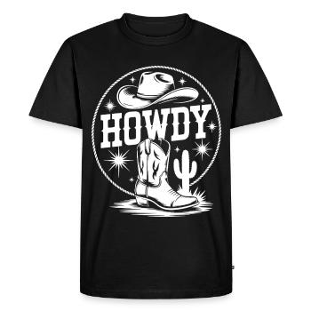 Conception de silhouette de cow-boy western - T-shirt Premium bio Homme - noir - Devant - Nico (187cm)