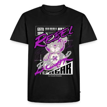 Rebel Bear Streetwear Chemise Graffiti Teddy Bär - T-shirt Premium bio Homme - noir - Devant - Nico (187cm)