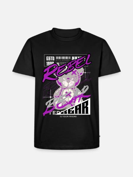 Rebel Bear Streetwear Shirt Graffiti Teddy Bär - Men's Premium Organic T-Shirt - black
