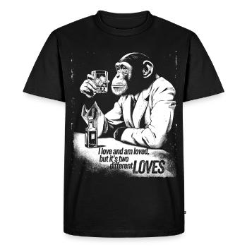 Sophisticated Monkey Cheers Design - Men's Premium Organic T-Shirt - black - Front - Nico (187cm)