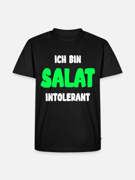 Ich Bin Salat Intolerant Fleischesser - Männer Premium Bio T-Shirt - Schwarz