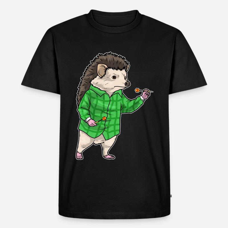 Igel Dart Dartpfeil - Männer Premium Bio T-Shirt - Schwarz