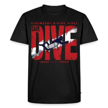 Plongée Cave Diver Graphique - T-shirt Premium bio Homme - noir - Devant - Nico (187cm)