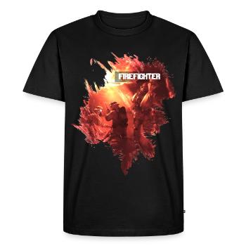 Firefighter - Men's Premium Organic T-Shirt - black - Front - Nico (187cm)