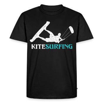 Ride the Wind – Kitesurf Style - Men's Premium Organic T-Shirt - black - Front - Nico (187cm)
