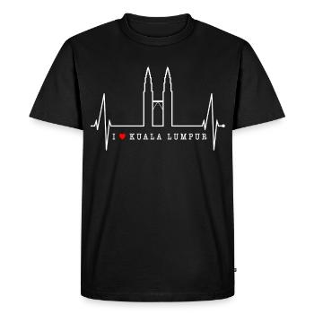 Kuala Lumpur Skyline Heartbeat Malaisie Amour KLCC - T-shirt Premium bio Homme - noir - Devant - Nico (187cm)