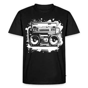 Dessin de musique hip hop - T-shirt Premium bio Homme - noir - Devant - Nico (187cm)