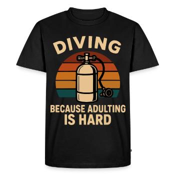 Diving Escape – When adulthood is annoying - Men's Premium Organic T-Shirt - black - Front - Nico (187cm)
