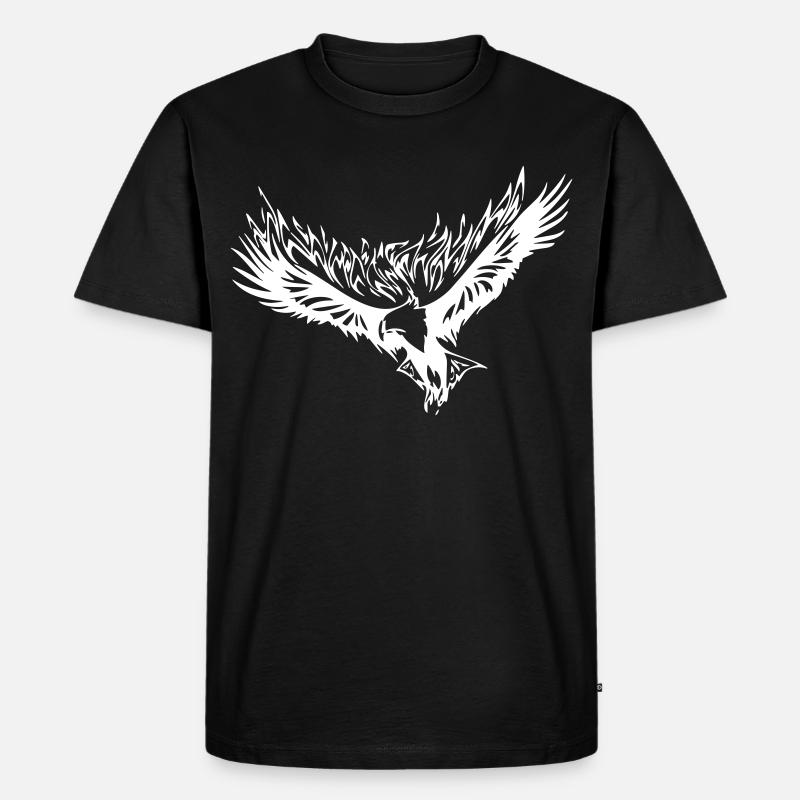 Flammenadler - Männer Premium Bio T-Shirt - Schwarz