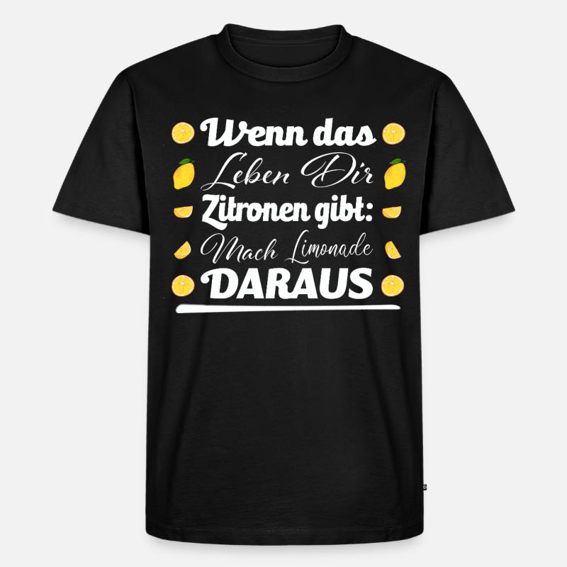 Zitronen und Limonade - Männer Premium Bio T-Shirt - Schwarz