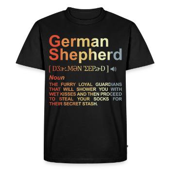 Dictionnaire du berger allemand - T-shirt Premium bio Homme - noir - Devant - Nico (187cm)