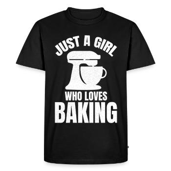 just a girl who loves baking - Men's Premium Organic T-Shirt - black - Front - Nico (187cm)