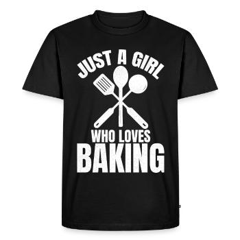 just a girl who loves baking - Men's Premium Organic T-Shirt - black - Front - Nico (187cm)