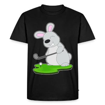 Rabbit Golf Golf Clubs - Men's Premium Organic T-Shirt - black - Front - Nico (187cm)