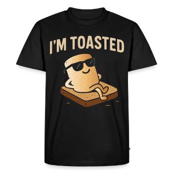 Guimauve décontractée - Je suis grillé - T-shirt Premium bio Homme - noir - Devant - Nico (187cm)