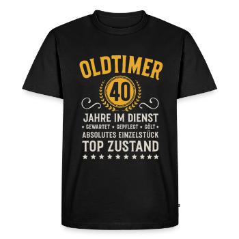 Anniversaire de l’entreprise 40 ans Anniversaire - T-shirt Premium bio Homme - noir - Devant - Nico (187cm)