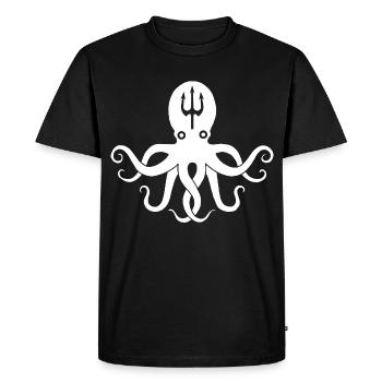 Pieuvre blanche - T-shirt Premium bio Homme - noir - Devant - Nico (187cm)