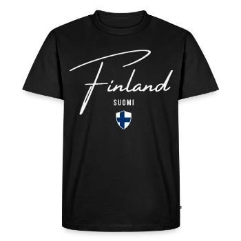 Finlande, design minimaliste élégant - T-shirt Premium bio Homme - noir - Devant - Nico (187cm)