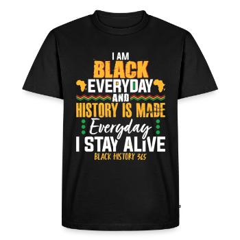 Black History Everyday Inspirational Design - Men's Premium Organic T-Shirt - black - Front - Nico (187cm)