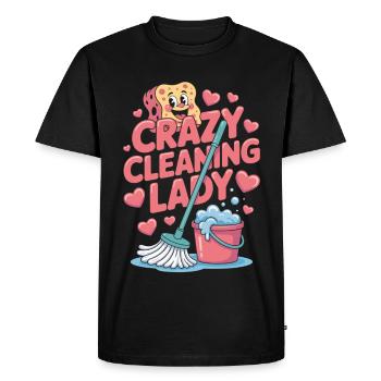 Funny Cleaning Lady T-Shirt - Men's Premium Organic T-Shirt - black - Front - Nico (187cm)