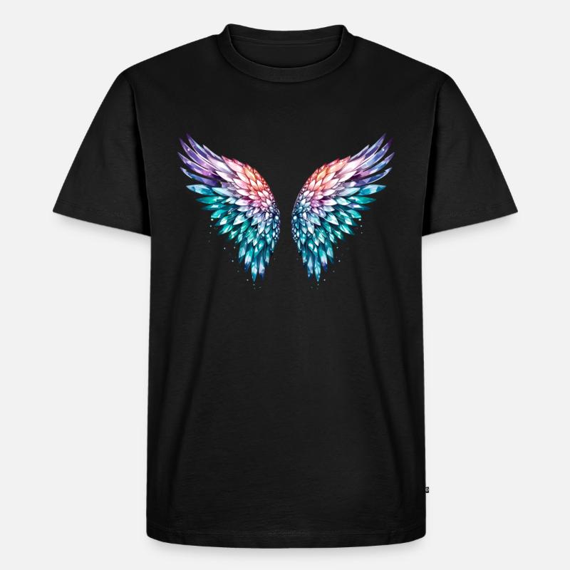 engelsflügel,federn,bunte flügel,graffiti - Männer Premium Bio T-Shirt - Schwarz