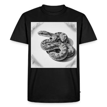 Serpent à écailles noir et blanc - T-shirt Premium bio Homme - noir - Devant - Nico (187cm)