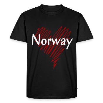 I love Norway, Norwegian pride - Men's Premium Organic T-Shirt - black - Front - Nico (187cm)