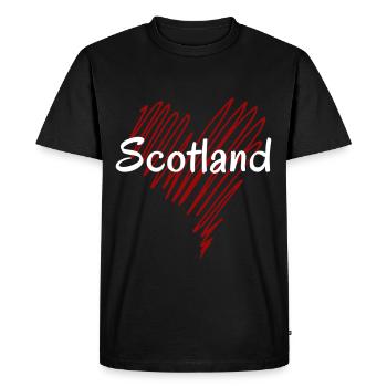J’aime l’Écosse, la fierté écossaise - T-shirt Premium bio Homme - noir - Devant - Nico (187cm)