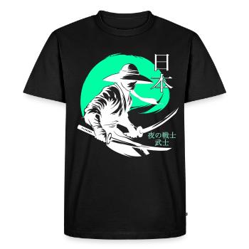 Guerrier samouraïJapon Tokyo - T-shirt Premium bio Homme - noir - Devant - Nico (187cm)