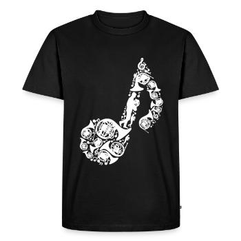 French horn musical note - Men's Premium Organic T-Shirt - black - Front - Nico (187cm)