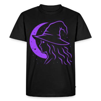Silhouette de sorcière lune Witchcore Motif - T-shirt Premium bio Homme - noir - Devant - Nico (187cm)