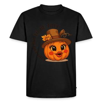 Autumn Pumpkin - Men's Premium Organic T-Shirt - black - Front - Nico (187cm)