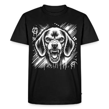 More aggressive beagle than in cool graffiti style - Men's Premium Organic T-Shirt - black - Front - Nico (187cm)