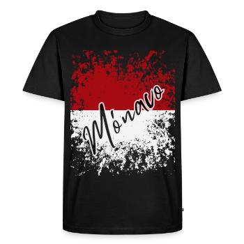 Drapeau monégasque, j’adore Monaco - T-shirt Premium bio Homme - noir - Devant - Nico (187cm)