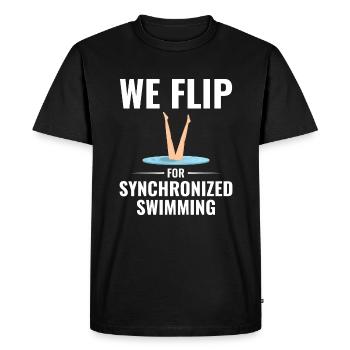 We Flip for Synchronized Swimming  - Men's Premium Organic T-Shirt - black - Front - Nico (187cm)